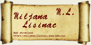 Miljana Lisinac vizit kartica